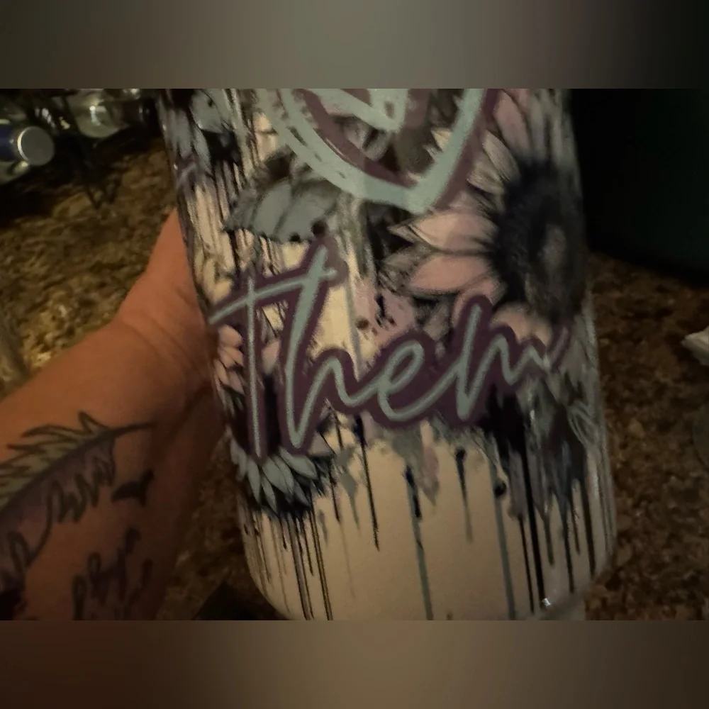 Tumbler 40 ounce “Let Them” metal cup w/ glitter boot